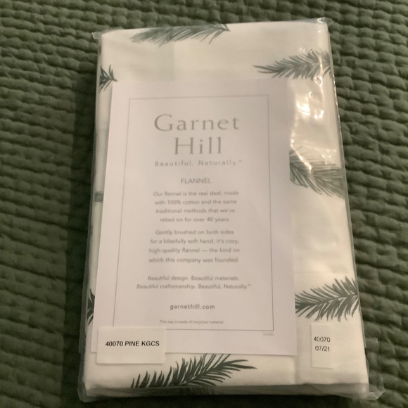 Garnet Hill Three Pine Print Flannel Shams - Picture 2 of 3